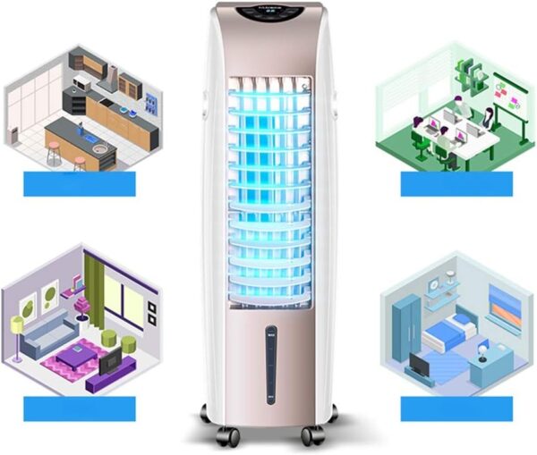 Portable Air Conditioner Fan Portable Air Cooler, Humidifier Misting Small Evaporative Air Conditioner Fan And Bladeless Noiseless Fan, For Office, Dorm, Room(Free Ice Tray) - Image 4