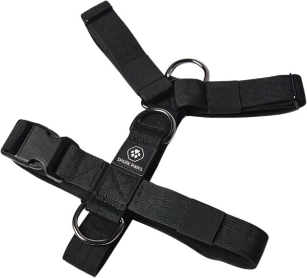 Spark Paws Large Dog No-Pull Harness, Halter Design with Front Clip, Durable and Heavy-Duty for Big and Strong Breeds - Black, S - Image 2