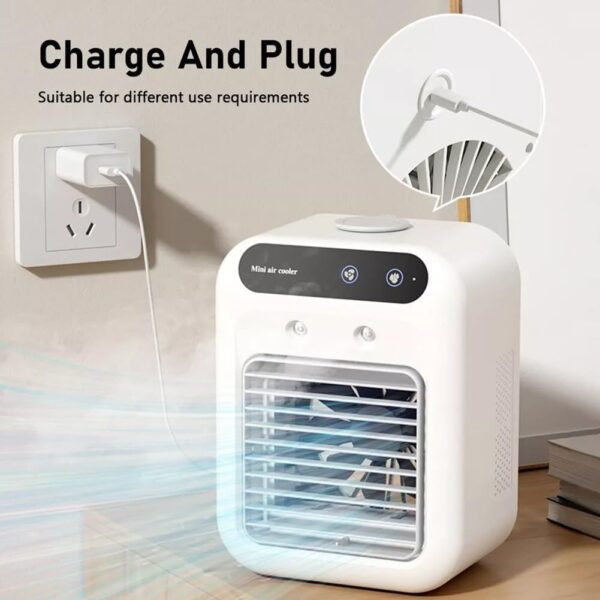 Niceminiwall Air Conditioner Personal USB DC5V Rechargeable Cooler,4.8-6W Small Mobile Air Conditioner Portable For Home Bedroom Car Office Travel - Image 3