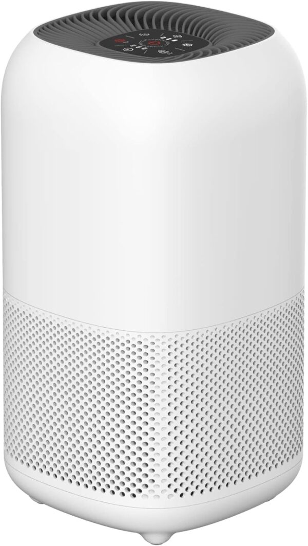 Amazon Basics Air Purifier for Home Bedroom (30m²) with HEPA Air Filter & Advance Activated Carbon Air Filters, UK plug, White - Image 2