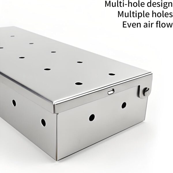Xiciki BBQ Smoker Box for Wood Chips, Charcoal BBQ Grill Stainless Steel Accessories, Perfect for Camping BBQ, Enhances Flavor for Barbecues, Universal Fit for Gas, Electric and Charcoal Grilling. - Image 6
