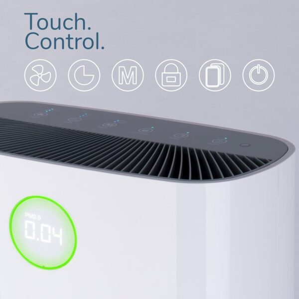 EVA Alto four Air Purifier, Ultra Silent 17dB, True HEPA 99.97% Allergen, Smoke, Pet Dander, Dust, Pollen Removal, Active Carbon - 55m² Multi-Room Coverage - Image 4