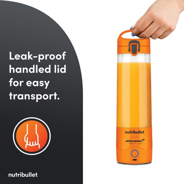 nutribullet Portable Blender in Collaboration with McLaren Formula 1 Team - Papaya - Leak Proof To-Go Lid - Powerful Extractor Blade - USB-C Charging - 15+ Blending Cycles - Juices & Smoothies - Image 5