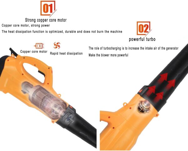 ALSUP 6800W electric handheld leaf blower blower, leaf blower blower for ash cleaning and dust blowing industrial leaf blower, electric leaf blower with 6-speed boost,15m - Image 6