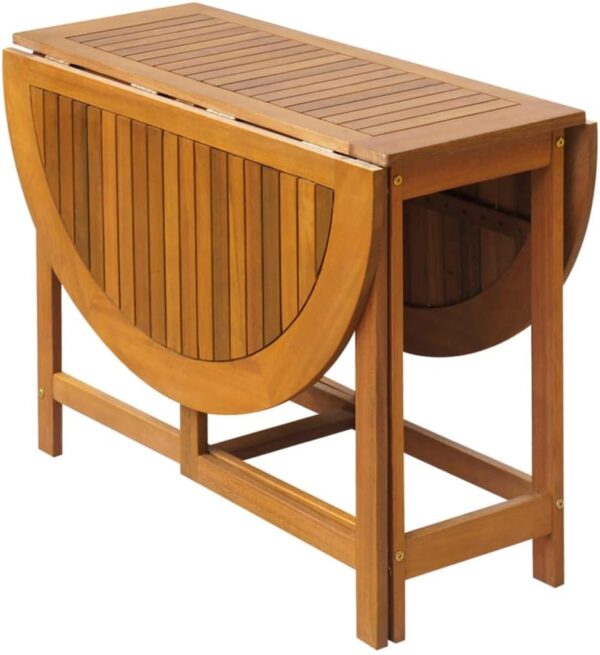 Tidyard 5 Piece Outdoor Folding Dining Set Chairs Stand and Table for Garden Patio Campsite Solid Acacia Wood - Image 5