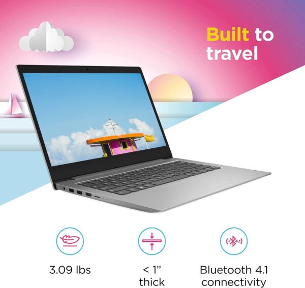 Lenovo IdeaPad 1 Laptop, 14" Anti-Glare Display, Intel Quad-core Processor, Intel UHD Graphics, 4GB DDR4 RAM, Remote Work Ready, Windows 11 Home in S Mode(256GB Storage) - Image 3