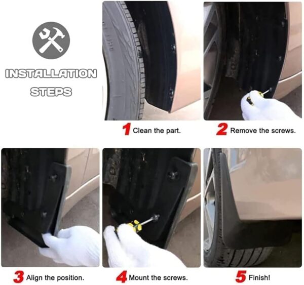 4 Pcs Car Mud Flaps for Volvo V90 Cross Country 2017-2022, Front Rear Mudguards Fender Splash Guards Mudflaps Protection Splashproof External Replacement Accessories - Image 9