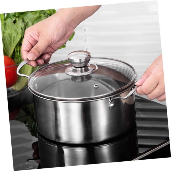 Gatuida 3pcs Induction Cooking Soup Pot Stainless Steel Pot Double Handles Kitchen Cooking - Image 8