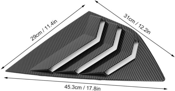 Rear Side Window Louvers,Carbon Fiber Style Rear Window Louver Shutter Vent Fits for Ford Focus ST RS MK3 - Image 7