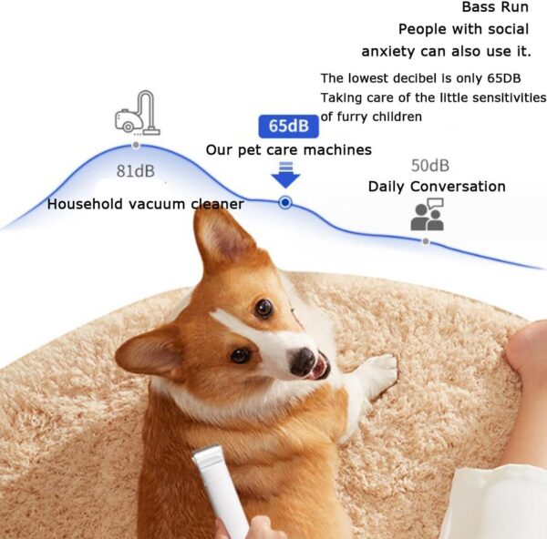 Dog Cat Hair Vacuum Cleaner, Silent Professional Dog Hair Clipper, 1300W High Power, Cat Hair Clipper with 5 Grooming Tools, Vacuums, Clips and Brushes All Types of Hair 1.8L - Image 6
