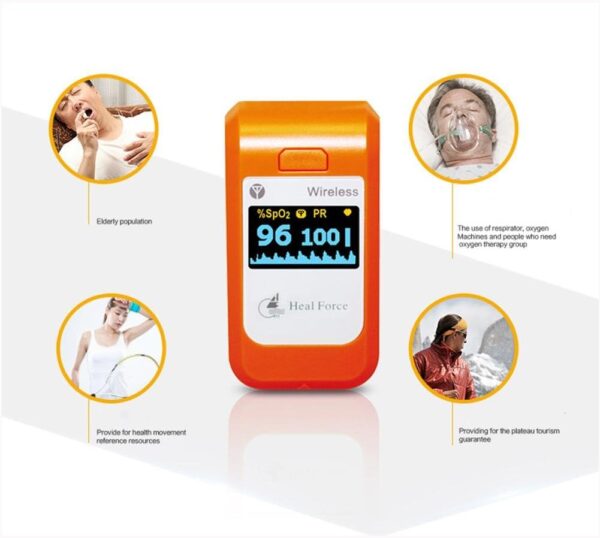 OXIMETERS HealForce PC-60NW Fingertip Pulse, Bluetooth Wireless, Heart Rate Monitor, SpO2, PR, PI Multiple Detection, APP Support - Image 5