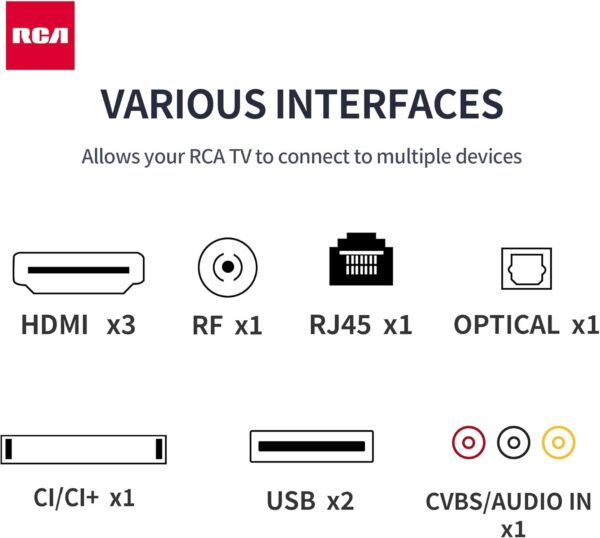 RCA QLED 50 Inch 4K Smart TV, UHD HDR Tizen OS TV with Youtube Netflix Motion Mode, 3 x HDMI 2 x USB WiFi Bluetooth, Large Screen TV for Living Room Home Office - Image 10