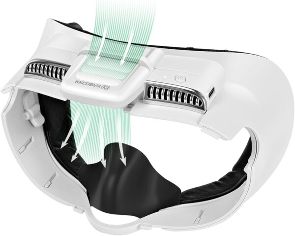 KKCOBVR K3 Facial Interface Fan with Leather Face Pad Compatible with Meta Quest3, Relieve Lens Fogging and Fits Use with Quest 3 Head Strap - Image 2
