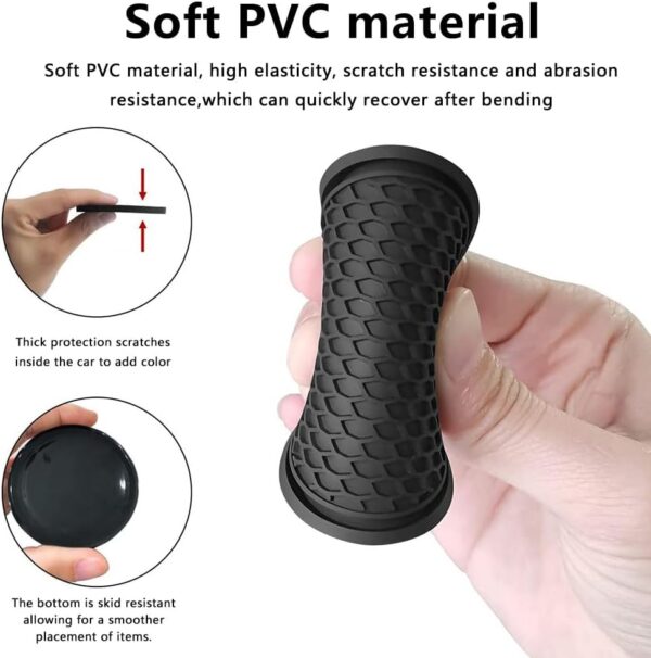 4 Pack Car Coasters, Universal Auto Cup Holder Insert Coaster, Non-Slip Vehicle Mats for Women Men, Vehicle Interior Accessories Universal for Most Cars Trucks (Black) - Image 4