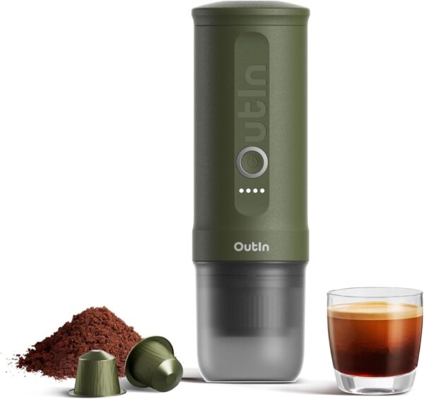 OutIn Nano Portable Electric Espresso Machine, Travel Coffee Maker for Camping, Car Coffee Maker Self-Heating with USB-C, With Ground Coffee & NS Capsule for RV, Hiking, Office - Image 2