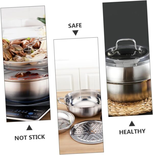 ELAYARD Cookware Set Multi Function Pot Steam Pot Gas Stove Compatible Stainless Steel - Image 3