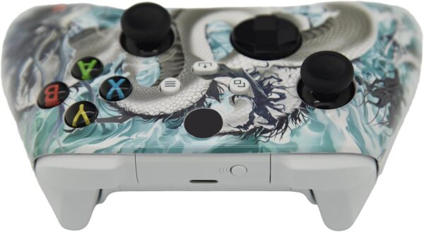 Hand Airbrushed Fade Custom Controller Compatible with Xbox Series X/S & Xbox One (Series X/S White Dragon) - Image 5