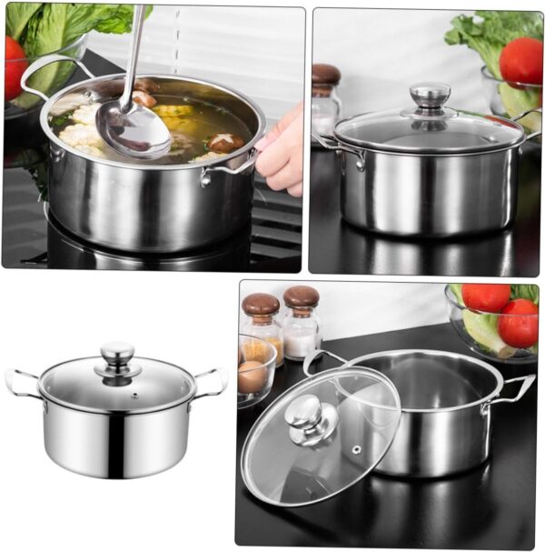 Gatuida 3pcs Induction Cooking Soup Pot Stainless Steel Pot Double Handles Kitchen Cooking - Image 10