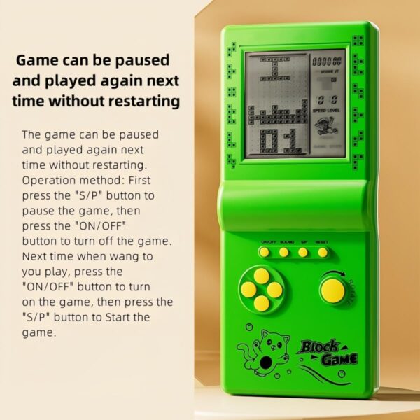 CZT Nostalgic Cube Game Console, Big Screen, Built-in 999 Games, Indoor/Outdoor, Handheld, Black - Image 8