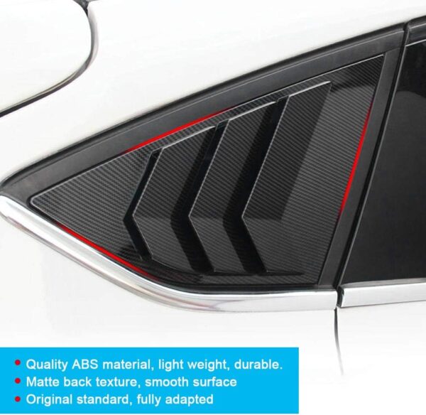Rear Side Window Louvers,Carbon Fiber Style Rear Window Louver Shutter Vent Fits for Ford Focus ST RS MK3 - Image 5