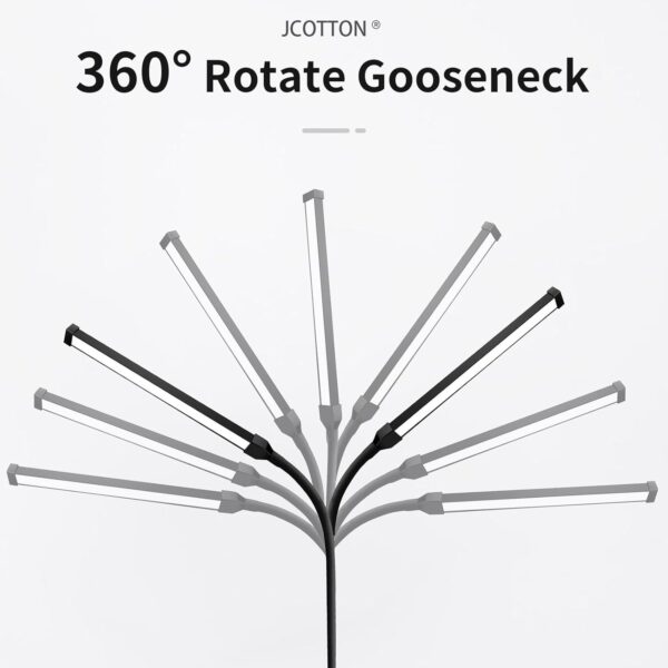 JCOTTON LED Floor Lamp for Office Bedroom, Adjustable Gooseneck Dimmable Standing Light, Reading Floor Lamp for Tattoo Sewing Craft, Lash Light for Eyelash Extensions - Image 7