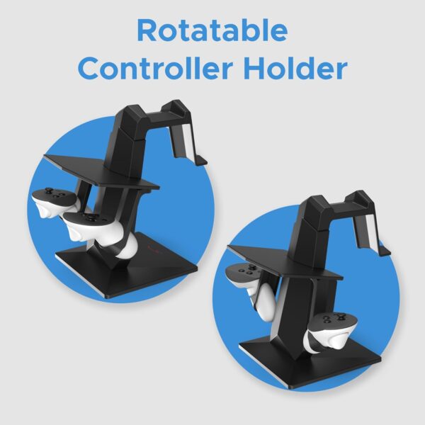 Digicharge VR Headset Stand for Meta Quest 3S / Quest 3 Oculus Quest 2 VR Mount Display Storage for Headset and Touch Controllers - Image 5