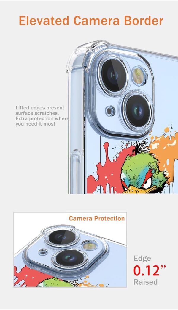XINYEXIN Transparent Case for Samsung Galaxy A15 5G, Slim Shockproof TPU Bumper Clear Phone Case Cute Pattern, Colorful Cool Art Graffiti Series - Duck - Image 6