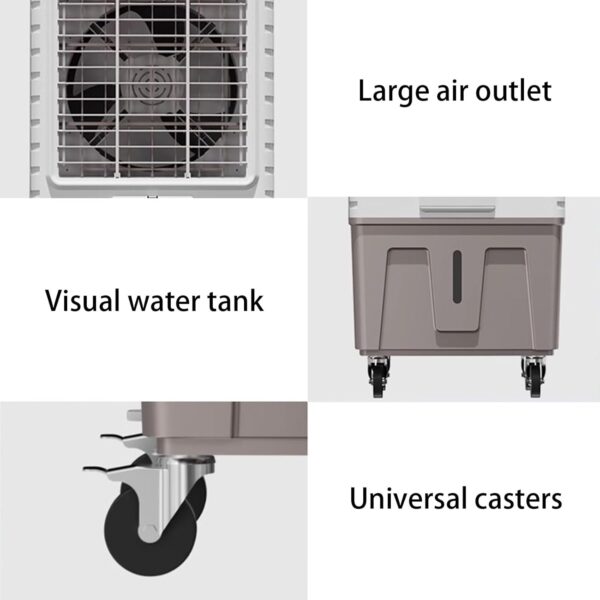 Portable Air Conditioners, 120°Oscillation Three Wind Speed Evaporative Cooler, Large Water Tank Air Cooler for Room Office(65.5 * 44.5 * 114.5cm) - Image 6