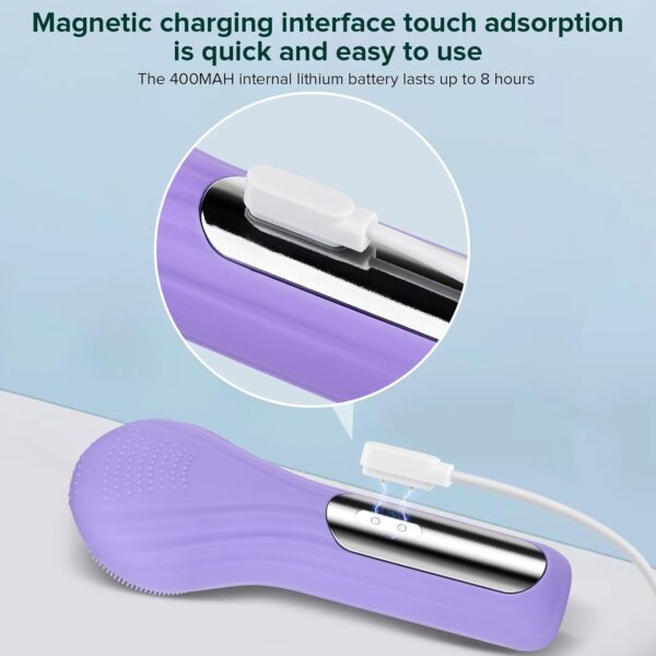 Facial Cleansing Brush Face Scrubber, Waterproof and Rechargeable Electric Face Scrubber for Men & Women, Power Exfoliating, Massaging, and Cleansing - Image 8