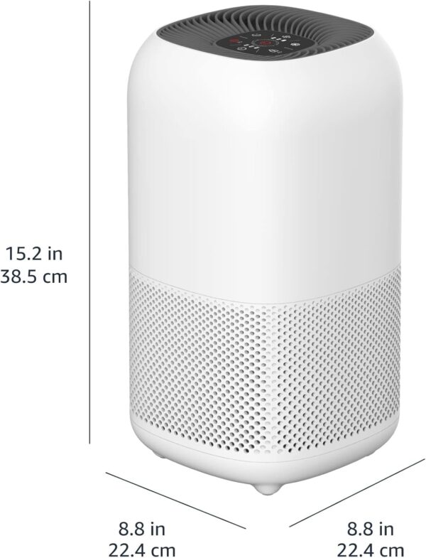 Amazon Basics Air Purifier for Home Bedroom (30m²) with HEPA Air Filter & Advance Activated Carbon Air Filters, UK plug, White - Image 6