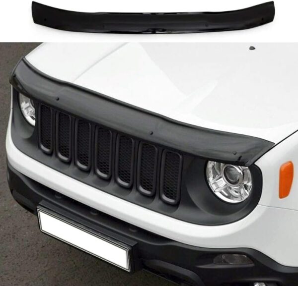 IKC STORE For Jeep Renagede 2015+ Bonnet Protector Guard Front Bug Shield Hood Deflector Hood Stone Hood Shields Piano Black - Image 2