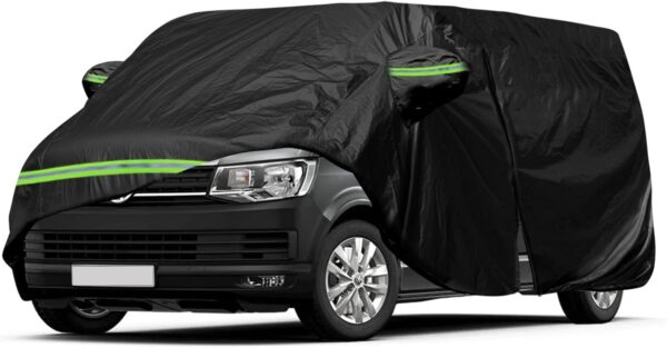 Waterproof Car Cover Compatible with VW T5 T6 LWB, 300D Car Cover All Weather Automobiles Full Exterior Covers Automotive Exterior Accessories for VW Transporter Multivan Caravelle (for T5 T6 LWB) - Image 2