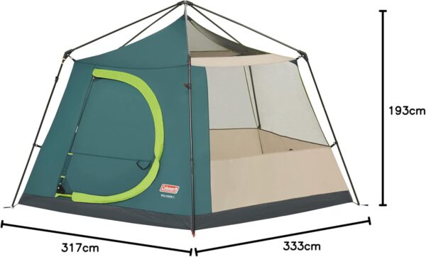 Coleman Polygon 5, large 5-person tent with 360° view, 5 man family tent, sturdy steel pole construction, easy to pitch, 100% waterproof camping tent. - Image 15