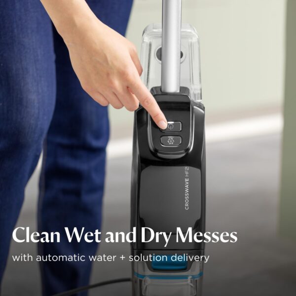 BISSELL CrossWave HF2, Wet and Dry Vacuum Cleaner For Hard Floors, Vacuum & Mop In One Go​, Two Tanks Clean/Dirty Water, Corded Upright Vacuum Cleaners, Lightweight & Easy to Carry, 340 W, 3845E - Image 3