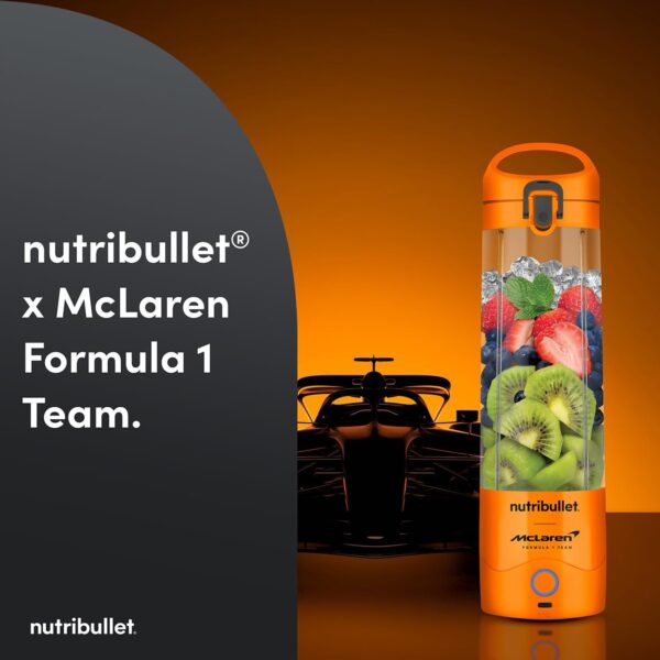 nutribullet Portable Blender in Collaboration with McLaren Formula 1 Team - Papaya - Leak Proof To-Go Lid - Powerful Extractor Blade - USB-C Charging - 15+ Blending Cycles - Juices & Smoothies - Image 3