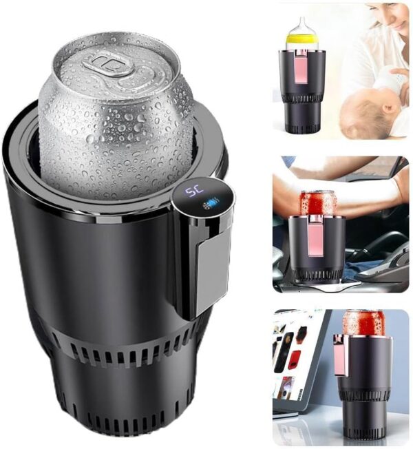 Car Cup Warmer Cooler,2-in-1 Smart Car Cup Mug Holder Auto Car Cooling and Heating Cup Holder,Mug Drinks Holder, Car Refrigerator Cooler Insulation Drink Cooler (black) - Image 5