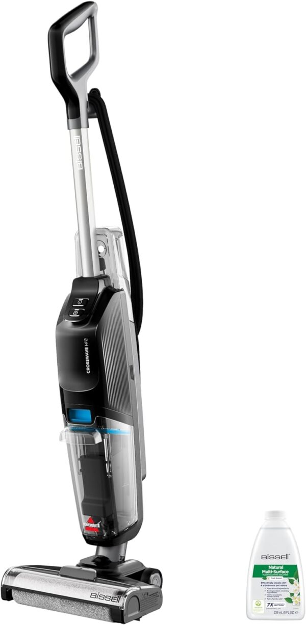 BISSELL CrossWave HF2, Wet and Dry Vacuum Cleaner For Hard Floors, Vacuum & Mop In One Go​, Two Tanks Clean/Dirty Water, Corded Upright Vacuum Cleaners, Lightweight & Easy to Carry, 340 W, 3845E - Image 2