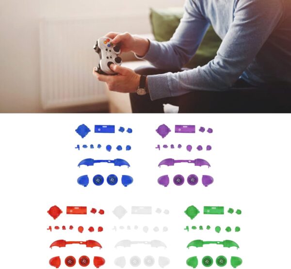 Game Controller Triggers Buttons RT LT RB LB Button Full Button Mod Kits for Xbox ABXY Buttons,Replacement Game Controller Button Kit for XBOX Series X/S(transparent white) - Image 9
