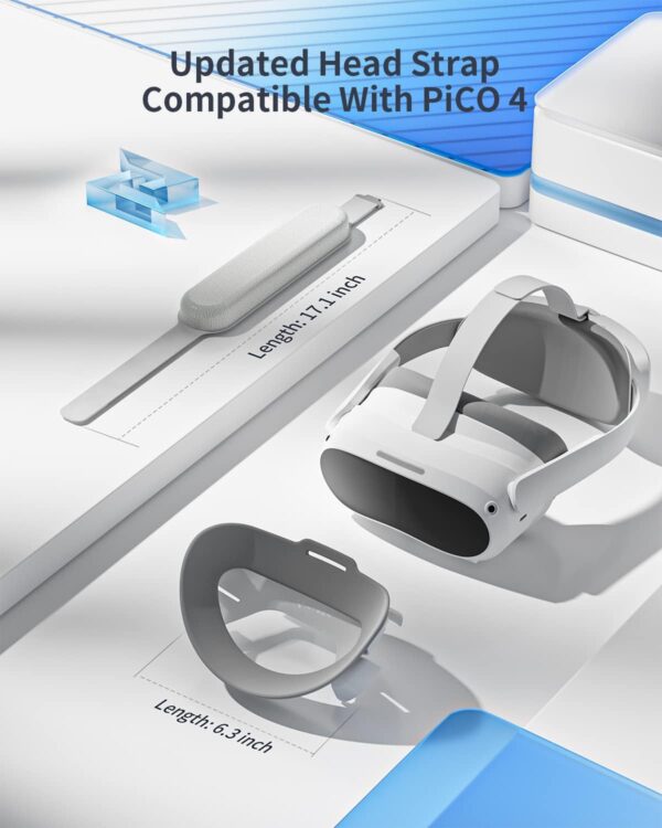 ZYBER Updated head Strap for PICO 4 VR accessories, Wider and thicker design Adjustable headset Compatible with Pico4 - Image 8