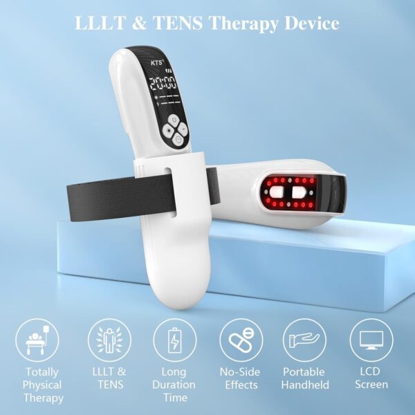 KTS Handheld Red Light Therapy Device for Pain Relief, 12 x 650nm&4 x 808nm Infrared Light Therapy, Portable Red Light Therapy for Joint Muscle Knee Back Shoulder Reliever with Goggles, White - Image 7