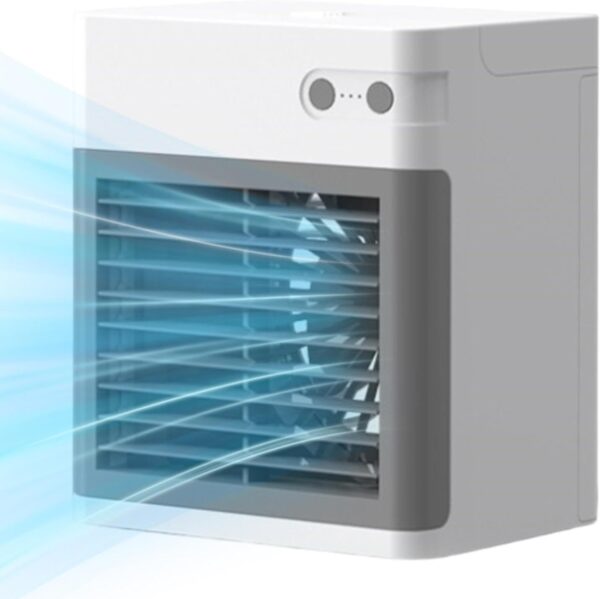 Rechargeable Evaporative Air Cooler - Portable Air Conditioner Fan, Wireless Air Cooling Fan, Colour LED Light with 3 Wind Speeds, 900 ml Water Tank, Personal AC Unit - Image 9