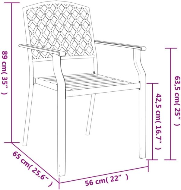 WKIEQACO Outdoor Outdoor Furniture Sets,5 Piece Garden Dining Set Anthracite Steel - Image 10