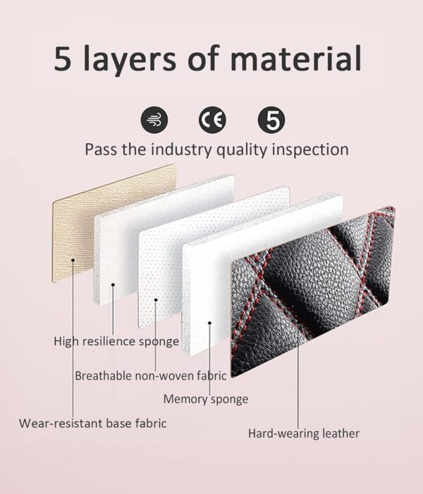 Eunncu Universal Car Seat Covers Waterproof Leather Full Set, Can Protect Front and Rear Seats, To Fit Most Cars, Side Airbag Compatible, Coffee Luxury - Image 10