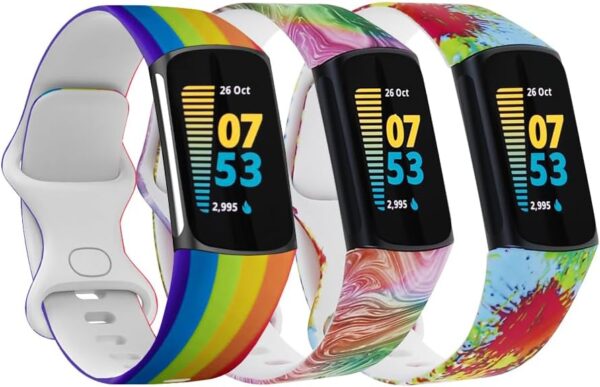 Tyeyober Compatible with Fitbit Charge 5/ Fitbit Charge 6 Bands Women Men, Breathable Sport Band Soft Waterproof Replacement Wristbands Strap for Fitbit Charge 5/ Charge 6 Advanced Fitness Tracker - Image 2