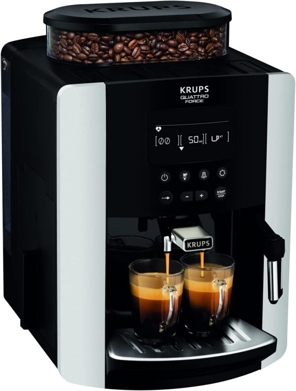 Krups ea817810 Freestanding Fully Automatic Espresso Machine 1.7L 2 Cups Black, Silver – Coffee (Freestanding, Espresso Machine, 1.7 L, Mill Built-in, 1450 W, Black, Silver) - Image 2