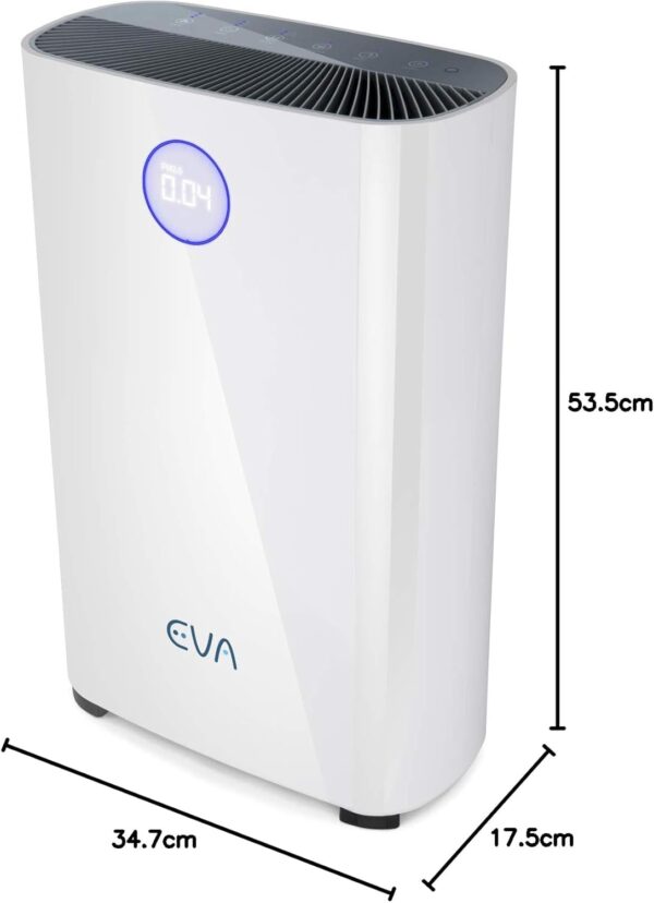 EVA Alto four Air Purifier, Ultra Silent 17dB, True HEPA 99.97% Allergen, Smoke, Pet Dander, Dust, Pollen Removal, Active Carbon - 55m² Multi-Room Coverage - Image 9