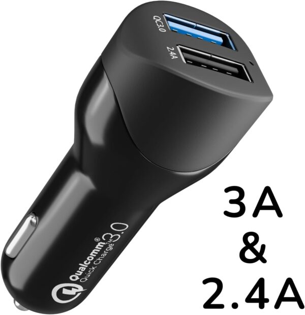 pluX Car Charger Adapter USB C 54W 12V USB Socket [USBA 36W+USBA 28W]with 60W 3.3ft USB C Cable PD3.0 Car Phone Charger Fast Charge Cigarette Lighter USB Charger for iPhone 16 Pro Max Plus 15 Samsung - Image 8