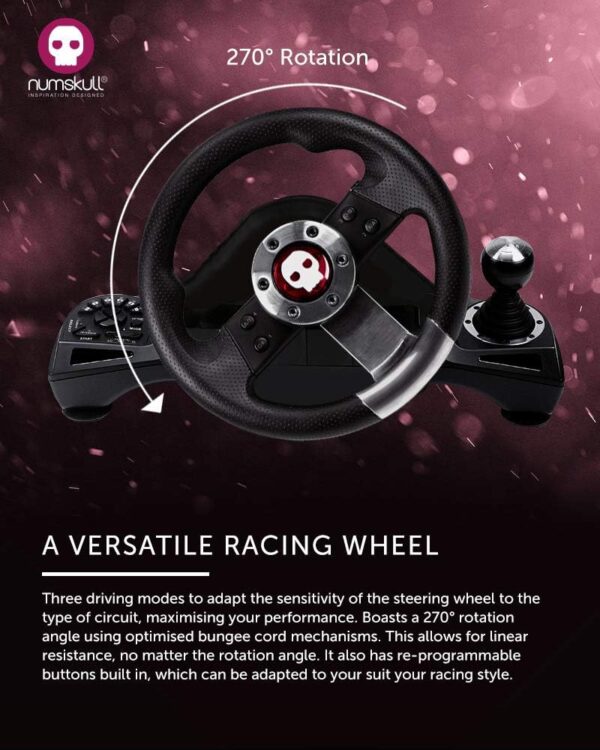 Numskull Next-Gen Pro Racing Wheel with Pedals and Shifter - Compatible with Xbox Series X|S, Xbox One, PS4, Nintendo Switch and PC - Realistic Steering Wheel Controller Accessory - Image 4