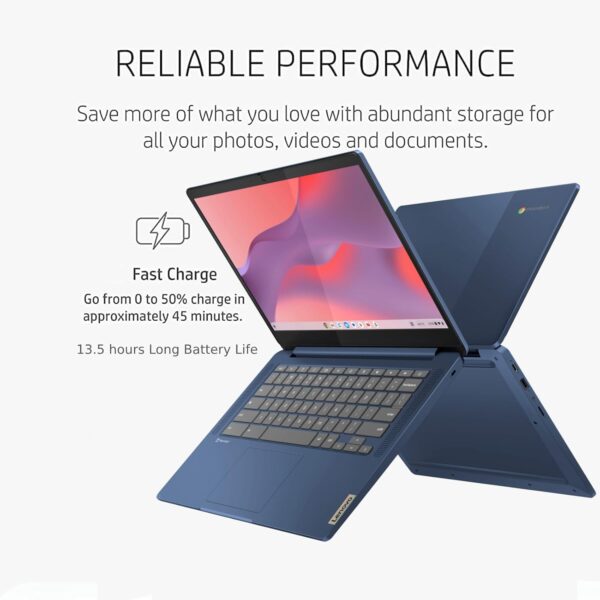 Lenovo Slim 3 Chromebook Laptop for Business Student, 14'' FHD Touchscreen, 8-Core MediaTek Kompanio 520 Processor, 4GB RAM, 64GB eMMC, 128GB Micro SD Card, Wi-Fi6, Bluetooth, Chrome OS - Image 4