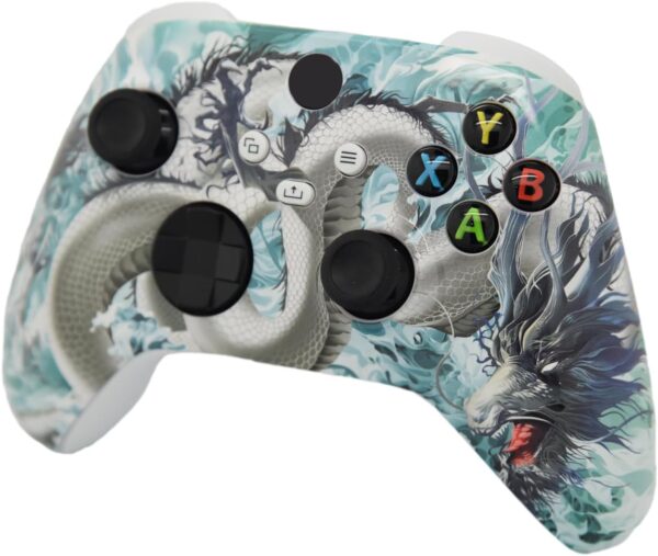 Hand Airbrushed Fade Custom Controller Compatible with Xbox Series X/S & Xbox One (Series X/S White Dragon) - Image 4